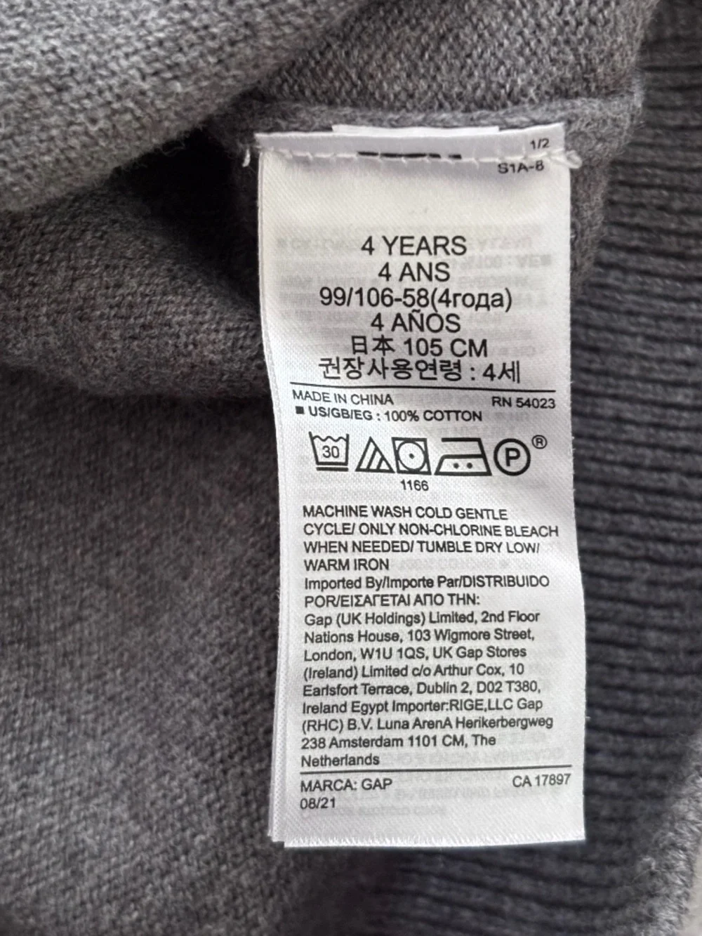 Baby Gap Disney 4T / 4 Years Mickey Mouse Heather Gray Grey Sweater Top EUC